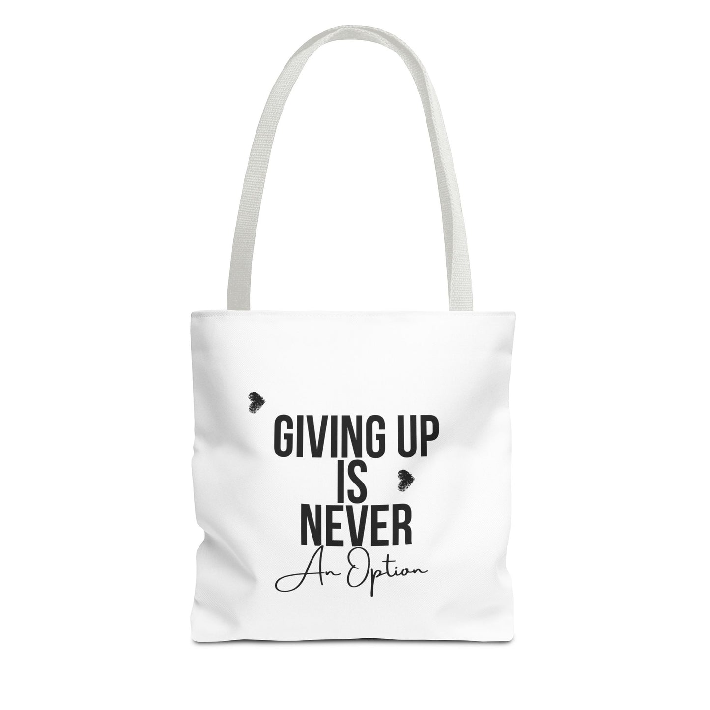 Motivational Tote Bag: 'Giving Up is Never an Option' – Cute Carryall for Daily Inspiration, Gifts, Shopping, or Gym
