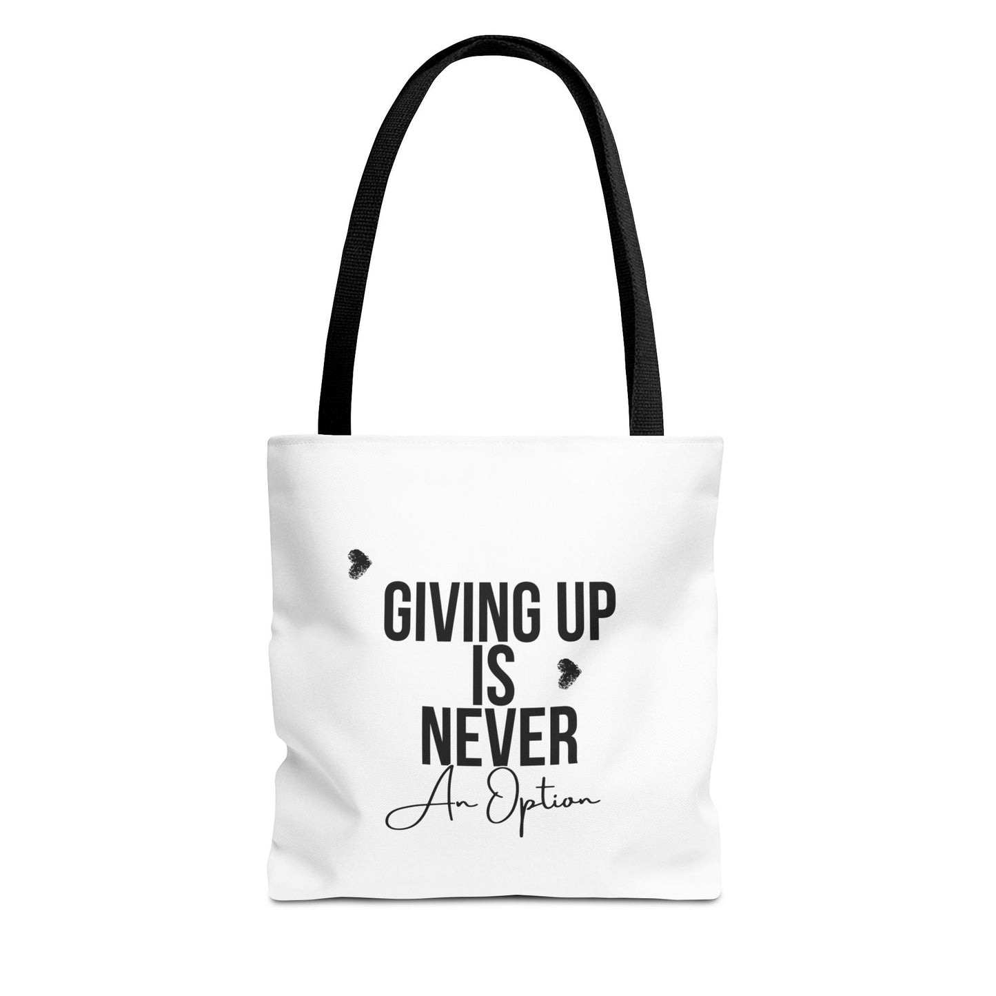 Motivational Tote Bag: 'Giving Up is Never an Option' – Cute Carryall for Daily Inspiration, Gifts, Shopping, or Gym