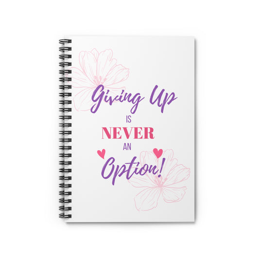 Inspirational Spiral Notebook - Motivational Gift for Students, Journaling, Office Supplies, Self-Care, Daily Reminders, Flower Design