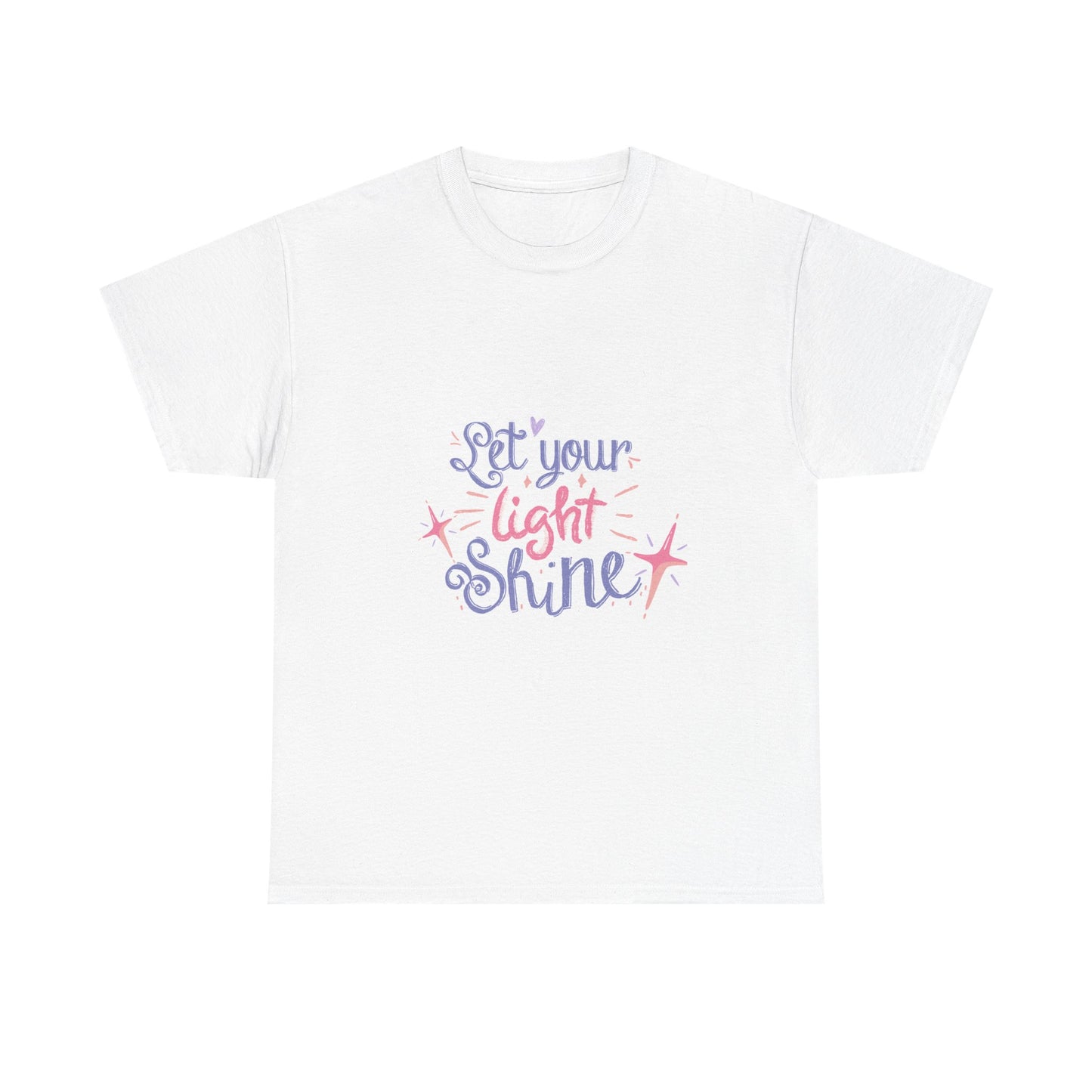 Inspirational Unisex Heavy Cotton Tee - Let Your Light Shine - Motivational Gift, Casual Wear, Affirmation Shirt, Everyday Comfort