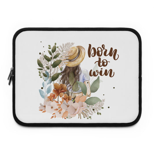 Inspirational Laptop Sleeve - Born to Win, Motivational Case, Modern Tech Accessory, Gift for Students, Office Supplies