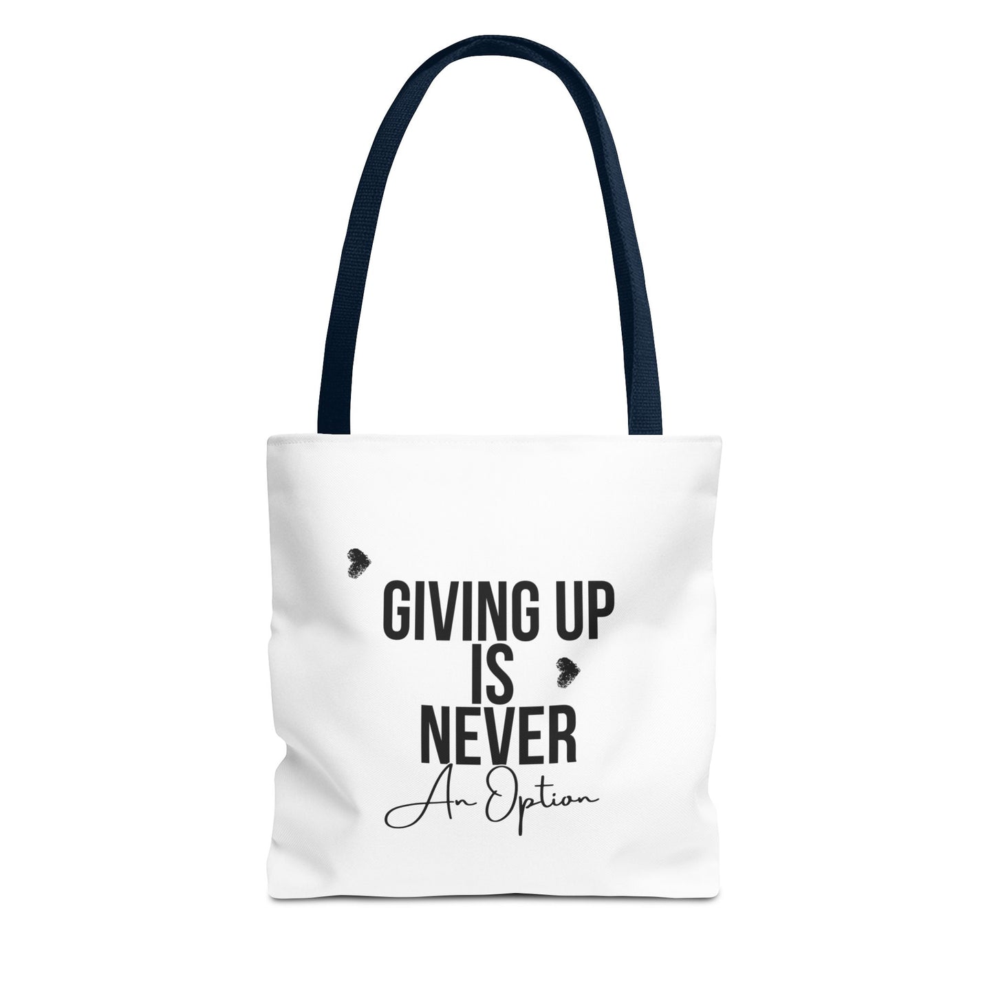 Motivational Tote Bag: 'Giving Up is Never an Option' – Cute Carryall for Daily Inspiration, Gifts, Shopping, or Gym