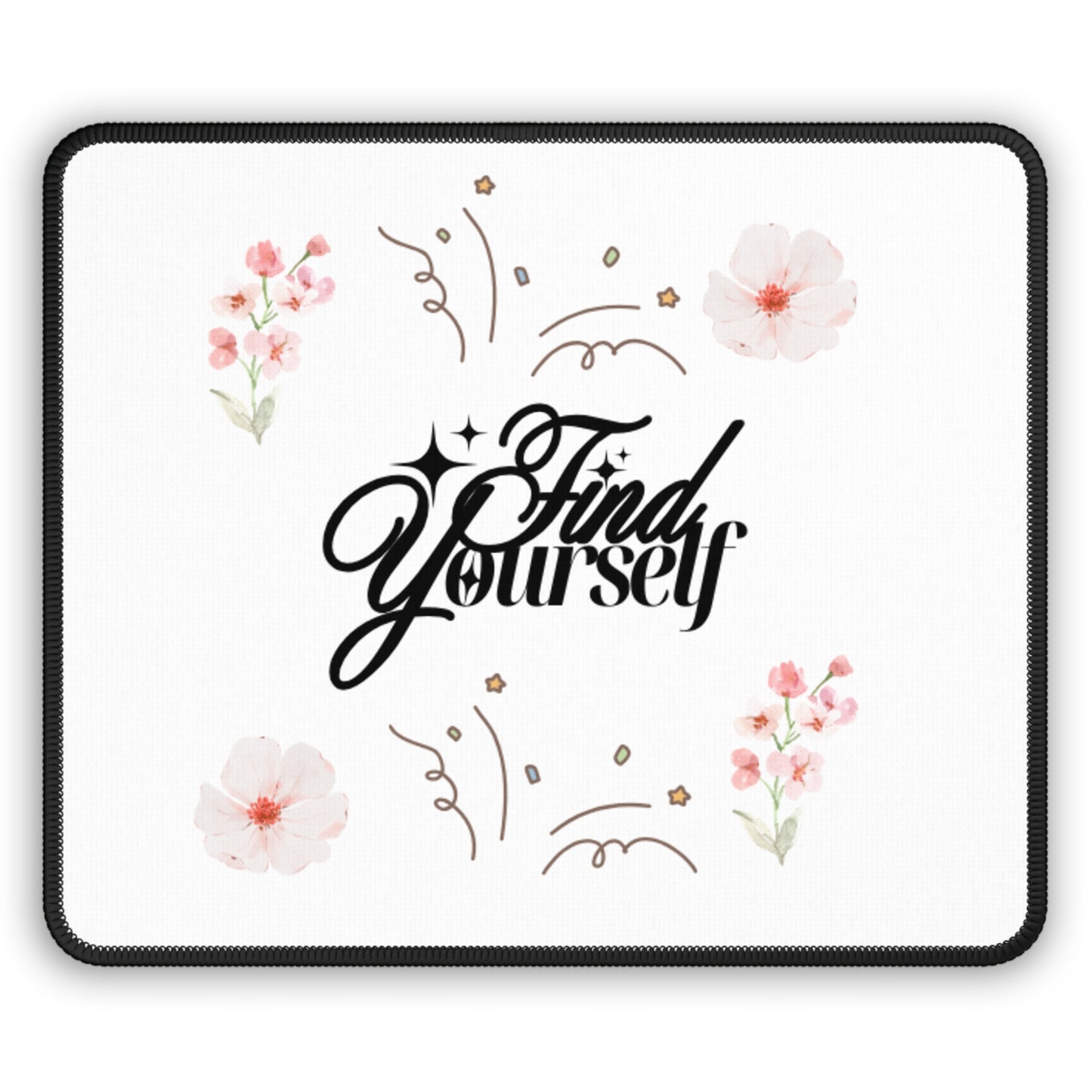 Floral Gaming Mouse Pad, Find Yourself, Gamer Gift, Home Office Decor, Desk Accessories, Unique Mouse Mat, Gaming Supplies