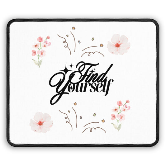 Floral Gaming Mouse Pad, Find Yourself, Gamer Gift, Home Office Decor, Desk Accessories, Unique Mouse Mat, Gaming Supplies