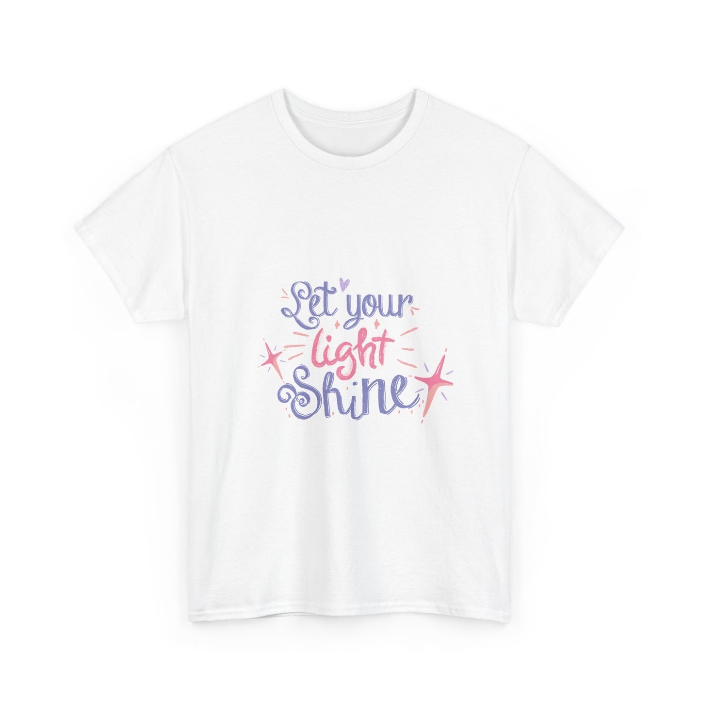 Inspirational Unisex Heavy Cotton Tee - Let Your Light Shine - Motivational Gift, Casual Wear, Affirmation Shirt, Everyday Comfort