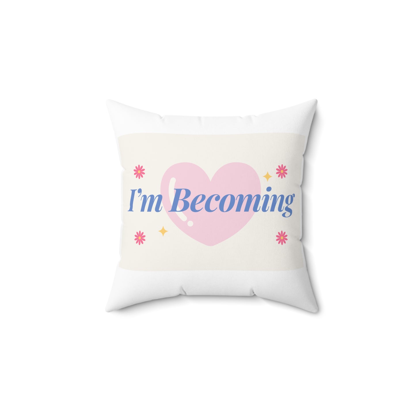 Heartfelt 'I'm Becoming' Square Pillow | Inspirational Home Decor, Cozy Throw Pillow, Gift for Self-Love, Bedroom Accent, Motivational [...]