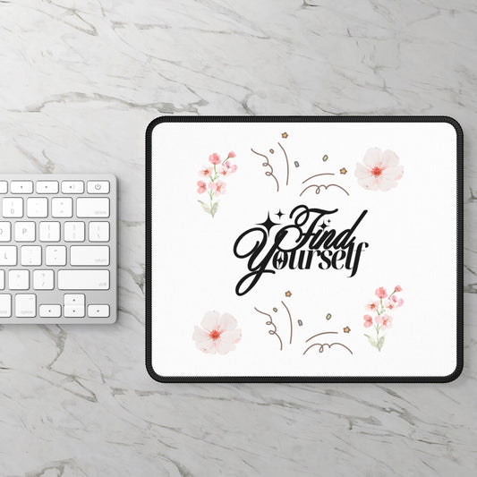 Floral Gaming Mouse Pad, Find Yourself, Gamer Gift, Home Office Decor, Desk Accessories, Unique Mouse Mat, Gaming Supplies