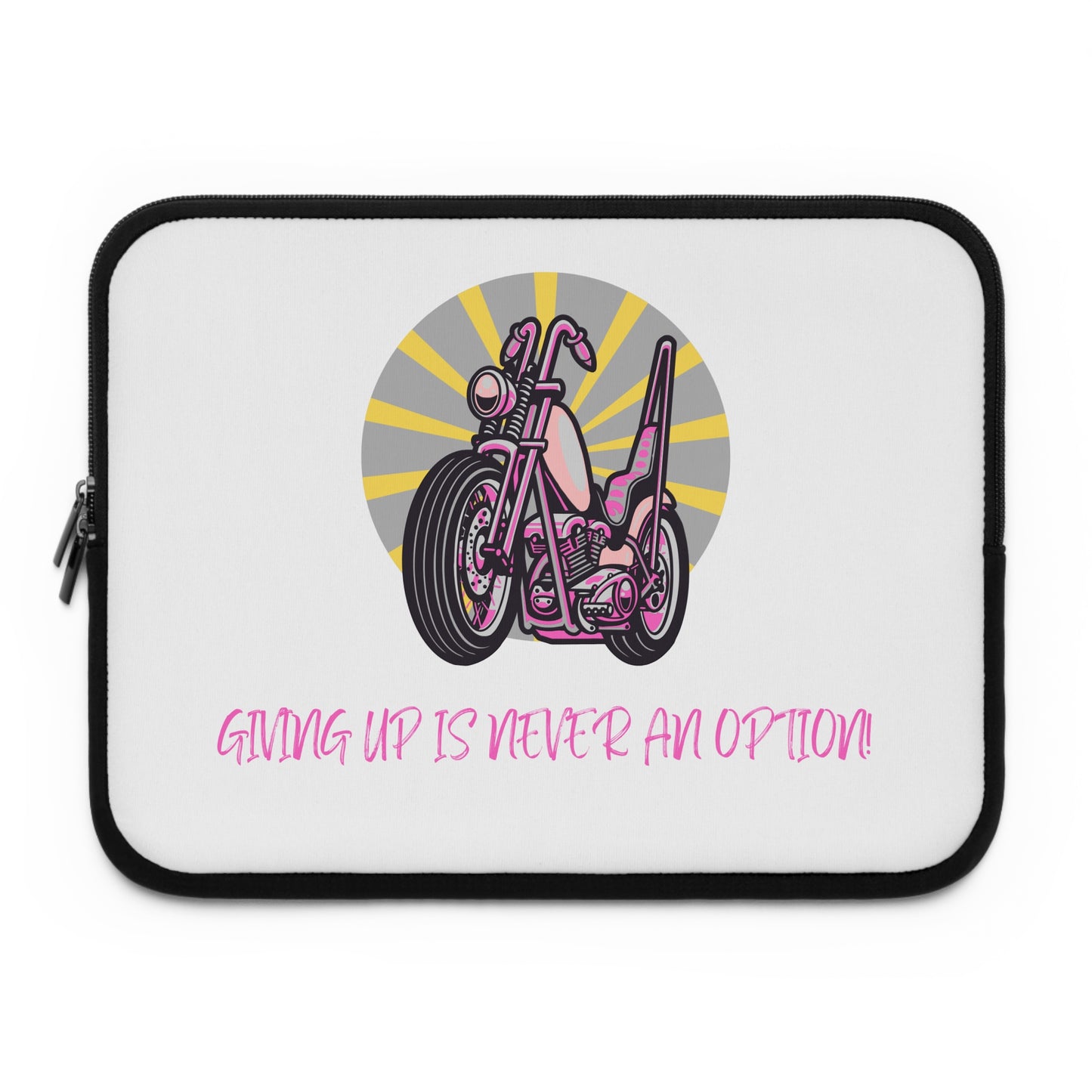 Vintage Motorcycle Laptop Sleeve | Giving Up Is Never An Option | Trendy Tech Case | Gift for Bikers, Students, Professionals, [...]