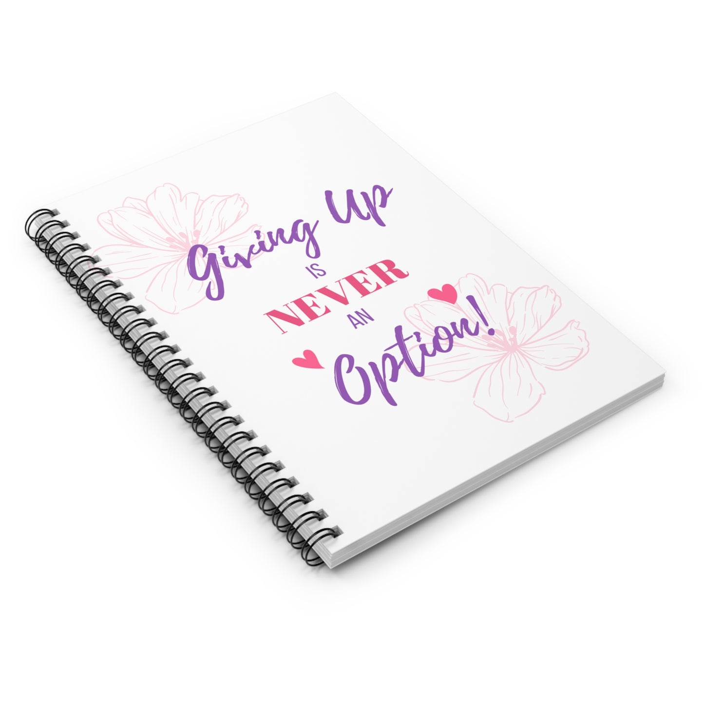 Inspirational Spiral Notebook - Motivational Gift for Students, Journaling, Office Supplies, Self-Care, Daily Reminders, Flower Design