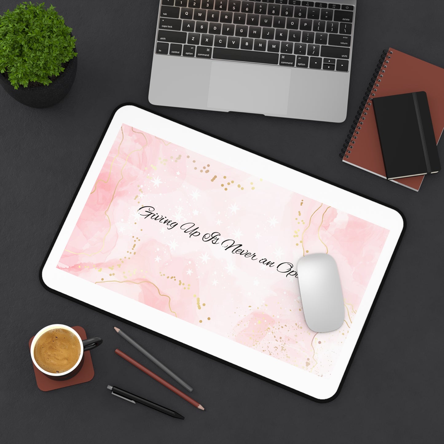 Elegant Motivational Desk Mat - Inspire with 'Giving Up Is Never an Option' - Office Decor, Gift for Students, Home Office Accessory, [...]