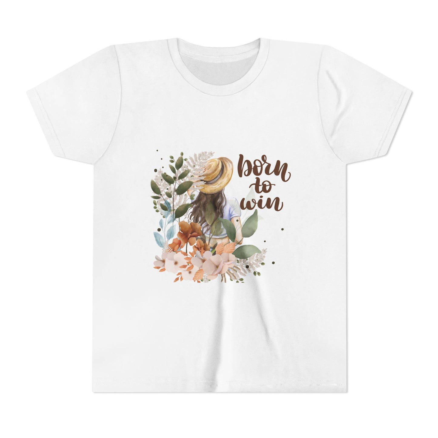 Floral Motivational Youth Tee, Vintage Style T-Shirt, Gift for Kids, Inspirational Apparel, Summer Casual Wear, Back to School Top
