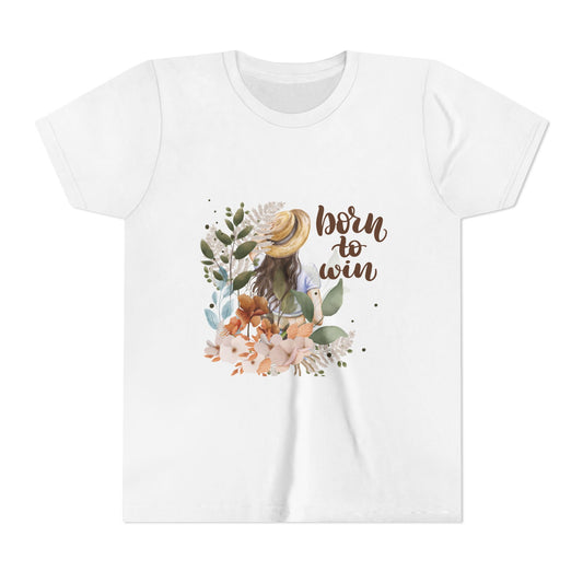 Floral Motivational Youth Tee, Vintage Style T-Shirt, Gift for Kids, Inspirational Apparel, Summer Casual Wear, Back to School Top